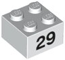 Brick 2 x 2 with Black Number 29 Pattern
