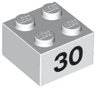 Brick 2 x 2 with Black Number 30 Pattern