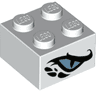Brick 2 x 2 with Metallic Light Blue Dragon Eye Pattern on Two Sides