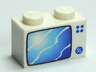Brick 1 x 2 with Blue TV Screen Pattern