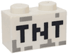 Brick 1 x 2 with Black 'TNT' Pixelated Pattern