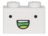 Brick 1 x 2 with Black Dot Eyes and Open Mouth Smile with Teeth and Lime Tongue Pattern (Adventure Time BMO Face)