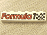 Brick 1 x 6 with 'Formula 1' and Checkered Flag Pattern