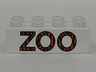 Duplo, Brick 2 x 4 with 'ZOO' Text Pattern and Tiger Stripes