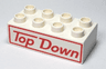 Duplo, Brick 2 x 4 with 'Top Down' Text with Border Pattern