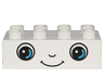 Duplo, Brick 2 x 4 with Eyes, Nose and Smile Face Pattern