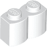 Brick, Modified 1 x 2 with Log Profile