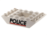 Slope, Inverted 45 6 x 4 Double with Recessed Center with Black 'POLICE' and Red Line Pattern