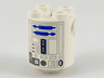 Brick, Round 2 x 2 x 2 Robot Body with Gray and Blue Lines and Droid Details Pattern (SW R2-D2)