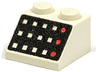 Slope 45 2 x 2 with 12 Buttons and 3 Red Lamps on Black Background Pattern