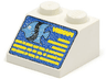 Slope 45 2 x 2 with Blue Screen with Medium Blue Fish and Yellow Lines Pattern
