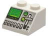 Slope 45 2 x 2 with Green Control Screen, Gauges, Light Bluish Gray Lever and Silver Buttons Pattern