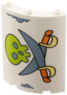 Cylinder Quarter 4 x 4 x 6 with Lime Skull and Medium Blue Crossed Swords Pattern