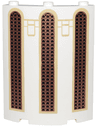 Cylinder Quarter 4 x 4 x 6 with Black Narrow Arched Windows with Copper Lattice Screens and Tan Frames Pattern