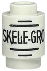 Brick, Round 1 x 1 with Black 'SKELE-GRO' and Lines Pattern