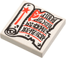 Tile 2 x 2 with Magic Scroll with Black Runes and Red Wand Pattern
