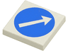 Tile 2 x 2 with Arrow on Blue Circle Pattern