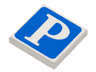Tile 2 x 2 with Capital Letter P on Blue Background Pattern