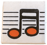 Tile 2 x 2 with Black / Orange Music Note Pattern