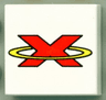 Tile 2 x 2 with Red Capital Letter X in Yellow Oval Extreme Team Logo Pattern