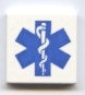 Tile 2 x 2 with Blue EMT Star of Life Pattern