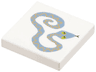 Tile 2 x 2 with Curled Sand Blue Snake Pattern