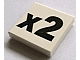 Tile 2 x 2 with Black 'x2' Pattern