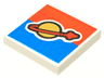 Tile 2 x 2 with Classic Space Logo on Red and Blue Background Pattern