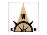 Tile 2 x 2 with Compass West 'W' in Tan Pointer Pattern
