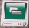 Tile 2 x 2 with Computer Monitor with Dark Bluish Gray Circle Power Switch Pattern