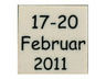 Tile 2 x 2 with Black '17-20 Februar 2011' Pattern