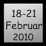 Tile 2 x 2 with Black '18-21 Februar 2010' Pattern