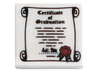 Tile 2 x 2 with 'Certificate of Graduation' and Red Ribbon on Scroll Pattern