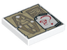 Tile 2 x 2 with Tan Parchment with Sarcophagus and Eye of Horus and White Paper with Red Gem and Question Mark Pattern