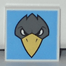 Tile 2 x 2 with Bird Raven Head Pattern