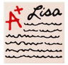 Tile 2 x 2 with Red 'A+', Black Script 'Lisa' and Scribbles Pattern