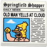 Tile 2 x 2 with Newspaper 'Springfield Shopper' and 'OLD MAN YELLS AT CLOUD' Pattern
