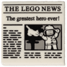 Tile 2 x 2 with Newspaper 'THE LEGO NEWS' and 'The greatest hero ever!' Pattern
