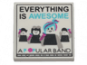 Tile 2 x 2 with 'EVERYTHING IS AWESOME', 'A POPULAR BAND' and Minifigures with Microphones Pattern