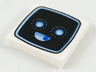 Tile 2 x 2 with Black TV Screen, Bright Light Blue Eyes and Smile Pattern