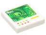 Tile 2 x 2 with Dark Green Screen with 'REC' and Classic Space Minifigure, and Red, Bright Green and Yellow Lights and Line Pattern