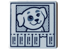 Tile 2 x 2 with Lost Dog Flyer with Dark Blue Frame and Tear-Off Strips Pattern