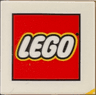 Tile 2 x 2 with LEGO Logo and Yellow Corner Pattern