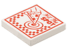 Tile 2 x 2 with Pizza Box with Red 'Hit The SPOT', Slice, Target, and Checkered Pattern