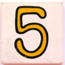 Tile 2 x 2 with Number  5 Fabuland Pattern