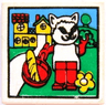 Tile 2 x 2 with Fabuland House and Cat Pattern