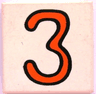 Tile 2 x 2 with Number  3 Fabuland Pattern