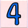 Tile 2 x 2 with Number  4 Fabuland Pattern