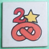 Tile 2 x 2 with Fabuland Pretzel, '2', and Star Pattern