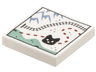 Tile 2 x 2 with Map, Sand Blue Mountains, Black Train Tracks and Fox Head, Reddish Brown Dotted Line Path, Sand Green Area Pattern